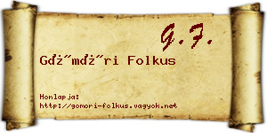 Gömöri Folkus névjegykártya